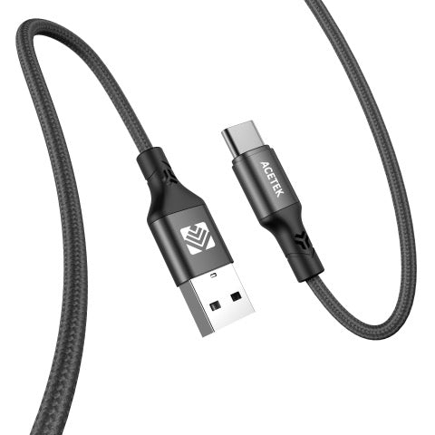 Acetek Nylon Snabbkabel 3.1A (36W) USB A - USB C 1m