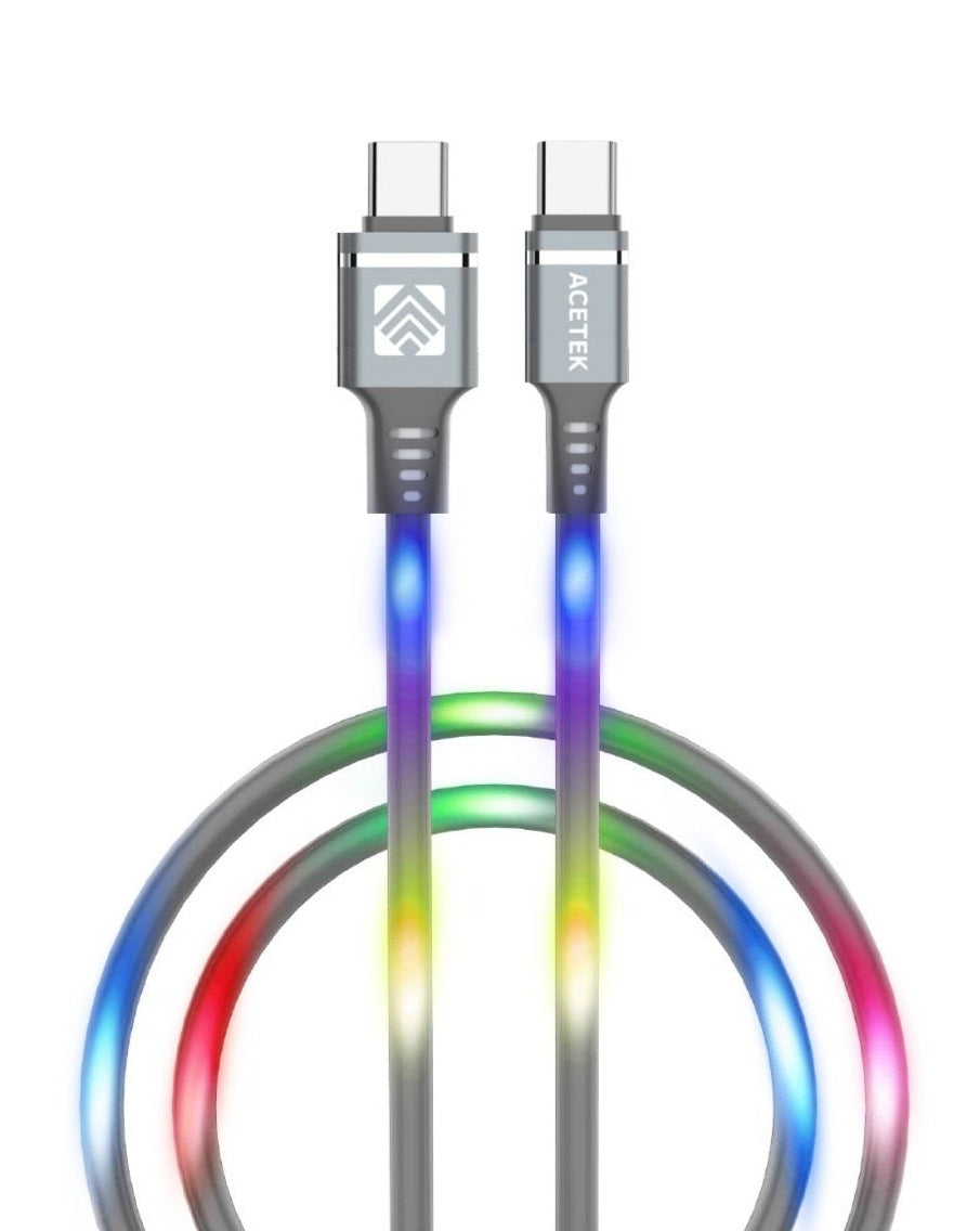 Acetek Musik aktiv RGB Kabel  USB C - USB C