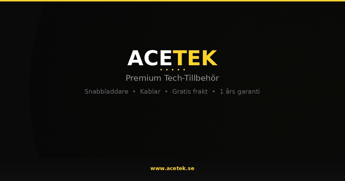 Acetek — Snabbladdare & kablar med svenskt lager | 1–3 dagars leverans